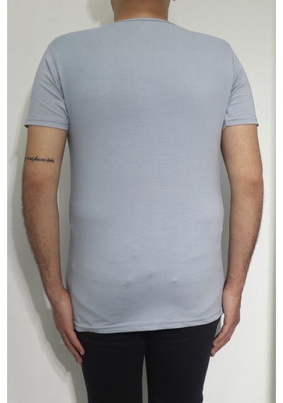 Santa Dmctekstil Erkek Düz Spor Kesim Dar Kalıp Bisiklet Yaka Basic T-shirt Antrasit