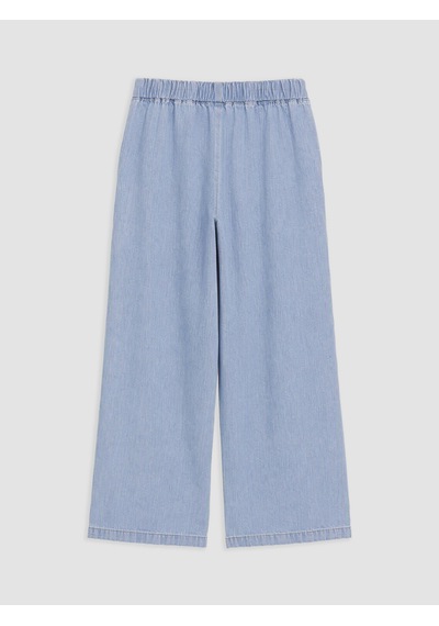 Lcwaıkıkı Petite Mavi Beli Lastikli Wideleg Kadın Jean Pantolon