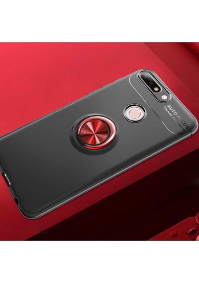 Huawei Y7 2018 Kılıf Zore Ravel Silikon Kapak Siyah-Rose Gold