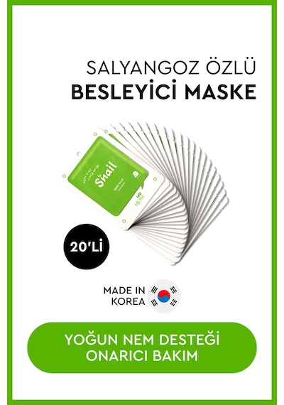 On Snail Mask - Salyangoz Özlü Yüz Maskesi 20'li