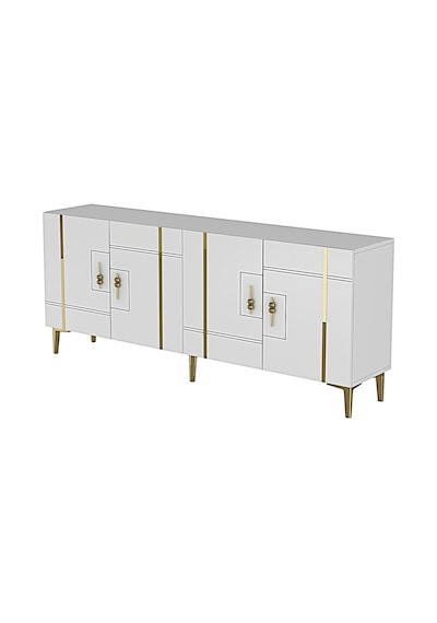Ka1842bg Made Konsol Ve Tv Sehpası Beyaz-gold 180cm Beyaz - Altın