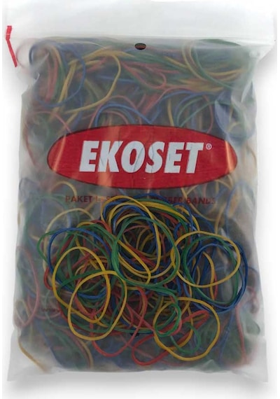 Ekoset 500 Adet Renkli Para Lastiği Karışık 4 Renk 70 MM