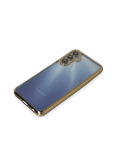 Samsung Galaxy A55 5g Uyumlu Kılıf Lensli Silikon - Gold