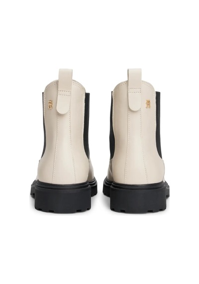 Tommy Hilfiger Th Leather Cleated C, Acı Krem Kadın Bot