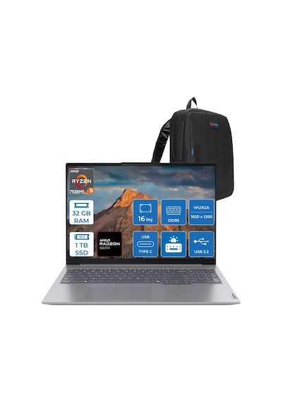 Lenovo ThinkBook 16 G7 ARP 21MW000PTRF10 R5-7535HS 32 GB 1 TB SSD 16" Free Dos Dizüstü Bilgisayar + Zetta Çanta