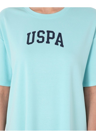 U.S. Polo Assn. Kadın Modal Karışımlı Bisiklet Yaka Mini Boy Örme Elbise Mint