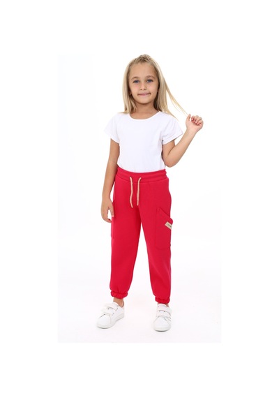 Toontoy Kız Çocuk İki Yanı Cepli Eşofman Alt Fuşya