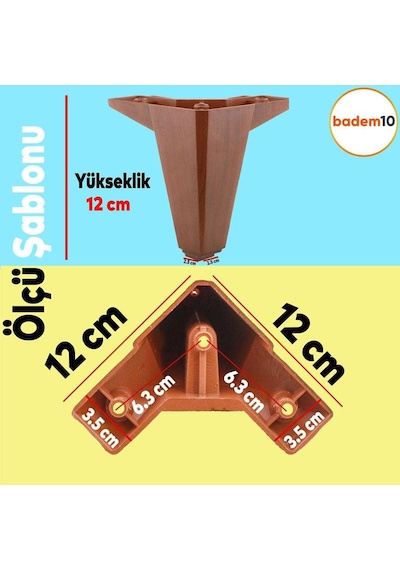 Badem10 4 Adet Sedir Lüks Mobilya Kanepe Sehpa Tv Ünitesi Koltuk Ayağı 12 Cm Desenli Baza Ayak Sku: Smg8690010174741 Ahşap