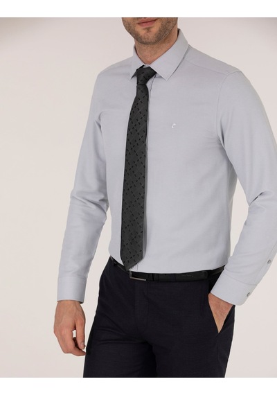 Pierre Cardin Gri Slim Fit Oxford Gömlek