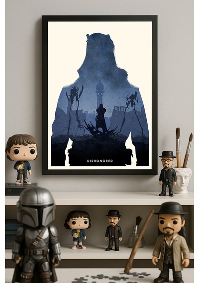 Dishonored Siyah Ahşap Çerçeveli Poster, Dekoratif Oyun Duvar Tablosu