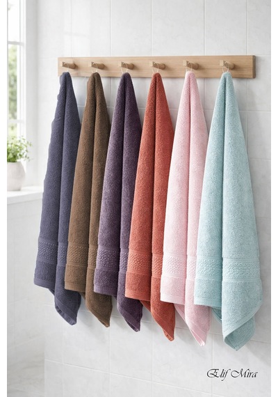 Elif Mira 6 Lı El Yüz Havlusu Seti %100 Pamuklu 50x90 Cm Pure Cotton Mint