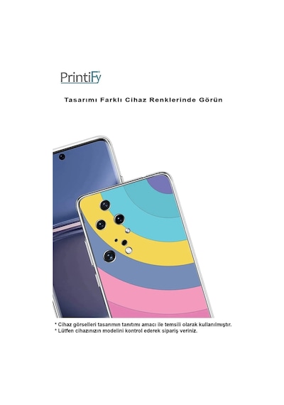 Xiaomi Mi 10t Lite Uyumlu Kamera Korumalı Renk Cümbüşü B Tasarımlı Şeffaf Silikon Kılıf