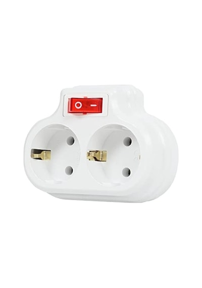 2'li Anahtarlı Topraklı Priz Çoklayıcı Fiş - 16a, 250 Volt