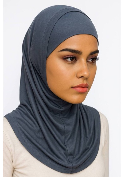 Aldaıyr Hijab 2 Parça Likra Kumaş Koyu Gri