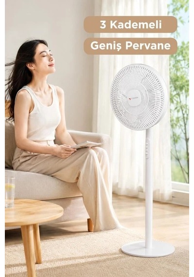 Premium Stil Alıcı Ferahlık Vantilatör 7 Pervaneli 14 Inc 45w Sf01 Beyaz