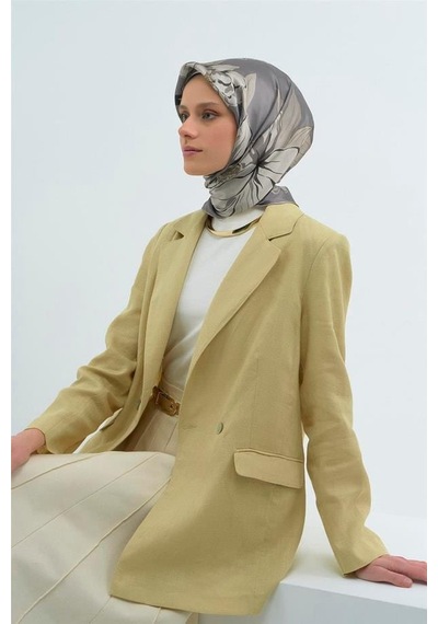 Armine İpek Eşarp 2026 Yaz - 9509-51 Gri Taş Sura