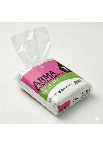 Arma Naksan Şeffaf Bakkaliye Şarküteri Bakliyat Şeker Torbası Poşeti 2'lik 1 KG 23 x 36 CM 190 Adet