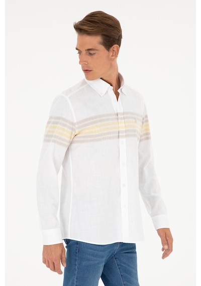 U.s. Polo Assn. Erkek Haki Gömlek Desenli 50288923-vr027 Haki