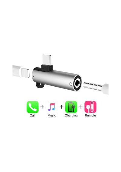Kulaklık Şarj Giriş Adaptörü Çoklayıcı Apple Uyumlu iPhone 7-8 - X Plus