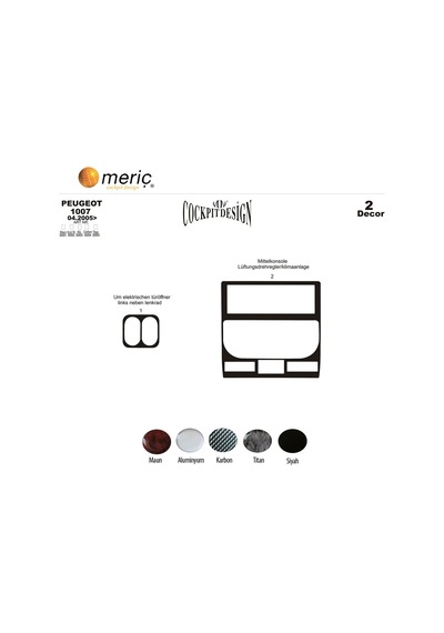 Meriç® Peugeot 1007 Ön Torpido Kaplama 2 Parça 2005-› (530157047)