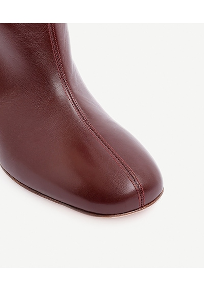 Yargıcı Silindir Topuk Detaylı Deri Çizme 25kkay4051x 016 Bordo