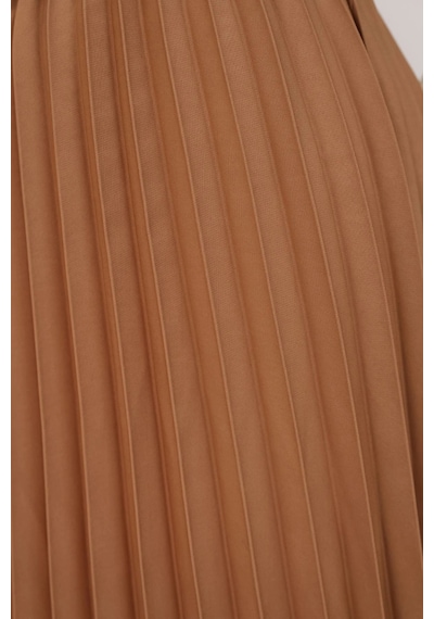Lodmela Beli Lastikli Piliseli Etek 6017-taba Taba