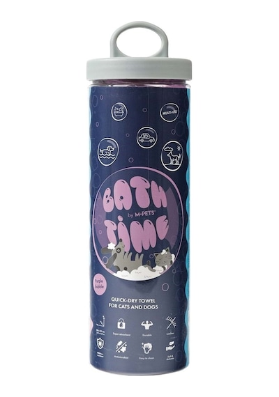 M-pets Bathtıme Kedi Ve Köpekler İçin Hızlı Kuruyan Havlu Purple