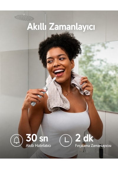 Laifen Wave Pro Orijinal Alüminyum Alaşım Elektrikli Diş Fırçası Açık Gri