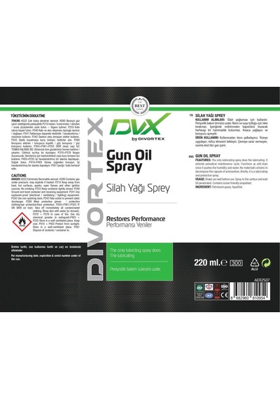 Dvx Silah Yağı Spreyi 220 ML Dvx Silah Yağı Spreyi 220 ML