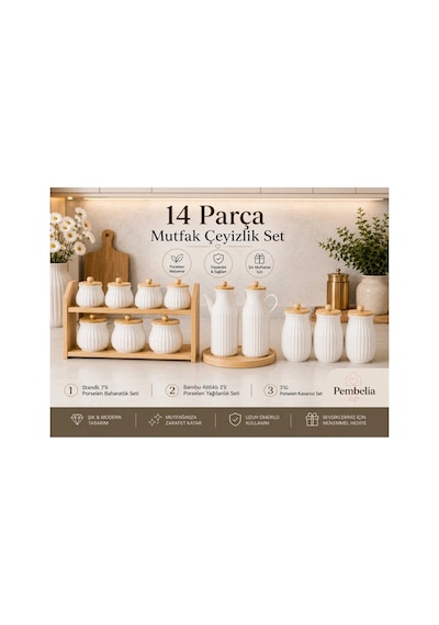 14 Parça Porselen Bambu Standlı 2li Papatya Yağdanlık,3 Lü Kavanoz,7li Standlı Baharatlık Takım Saklama Kabı Çeyizlik Set Beyaz Beyaz 14 Parça Porselen Bambu Standlı 2li Papatya Yağdanlık,3 Lü Kavanoz,7li Standlı Baharatlık Takım Saklama Kabı Çeyizlik Set Beyaz Beyaz