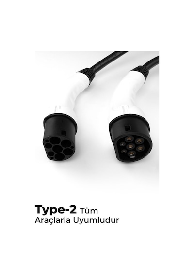 22kw Tip 2 5m Şarj Kablosu + Su Geçirmez Taşıma Çantası Seti 32a Trifaze
