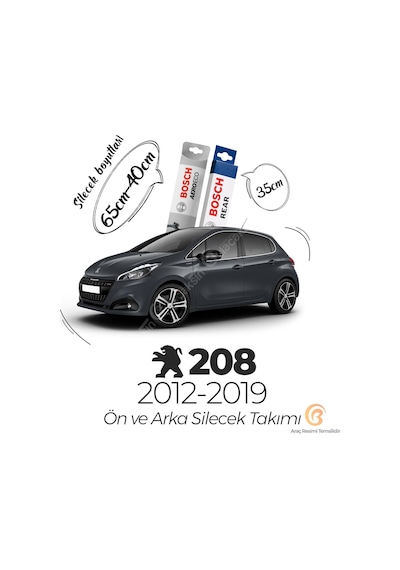 Peugeot 208 Ön Arka Silecek Seti 2012-2019 Bosch Aeroeco