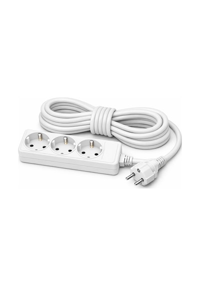 3'lü Topraklı Uzatma Kablosu 3 Metre Beyaz 16a-250v
