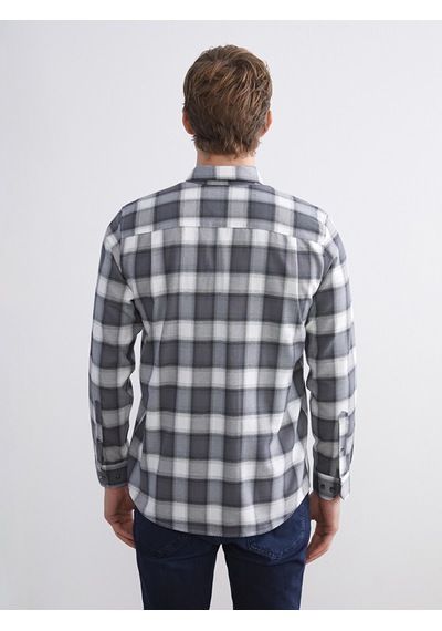 Lcwaıkıkı Classic Siyah Regular Fit Uzun Kollu Ekose Erkek Gömlek