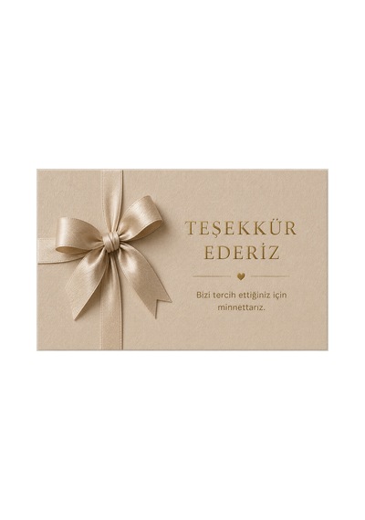 3d Görünümlü Teşekkür Kartı Elite Ribbon Serisi 8 X 5 Cm 100 Adet