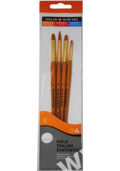 Simply Gold Taklon Sentetik 4'lü Fırça N11.3844