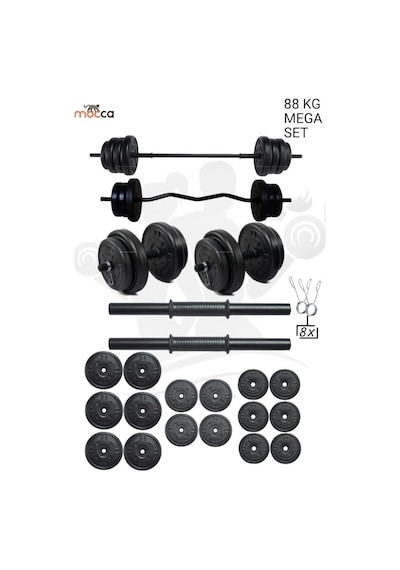 88 Kg Z-Barlı MEGASET Halter Seti Ve Dambıl Seti ,Ağırlık  Seti, Fitnes