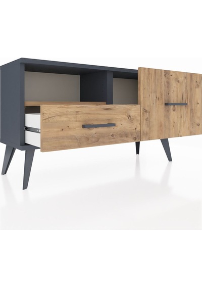 Arges Şifonyer Tek Raflı 2 Çekmeceli 88x30x48 Antrasit-çam Çam Arges Şifonyer Tek Raflı 2 Çekmeceli 88x30x48 Antrasit-çam Çam