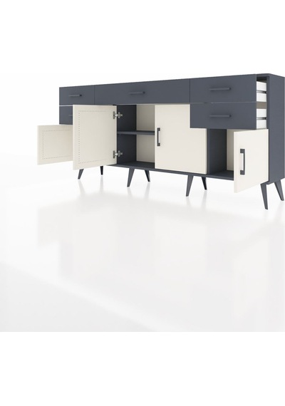 Arges Konsol Tek Raflı 5 Çekmeceli 4 Kapaklı 176x30x83 Antrasit-aytaşı/antrasit Aytaşı/antrasit Arges Konsol Tek Raflı 5 Çekmeceli 4 Kapaklı 176x30x83 Antrasit-aytaşı/antrasit Aytaşı/antrasit