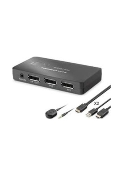Hadron Hdx1426 Displayport Kvm Switch 2 Console Usb Port 2 Displayport Siyah Kdo