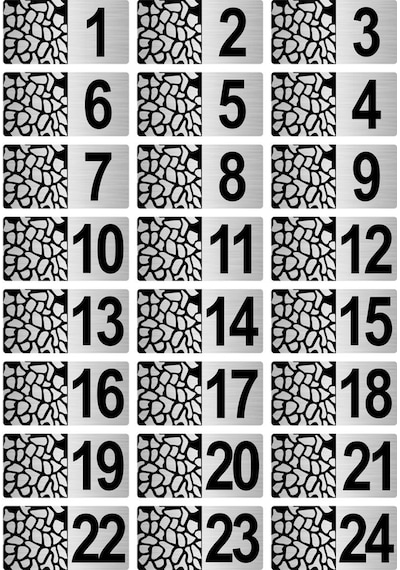 Metal Kapı Masa Dolap Posta Kutusu Numarası 7X14 cm Gümüş Renk (1…24)