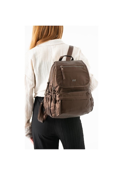571 Collections Yıkanmış Deri Sırt Çantası Bronz Model: 571-14-11m