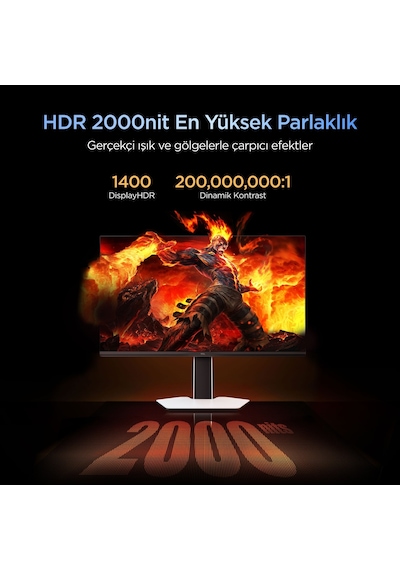 Tcl 27c2a Pro 27 İnç 4k Mini Led Oyuncu Monitörü, Uhd 160 Hz / Fhd 320 Hz, 1 Ms Gtg, Hdr1400, Freesync Premium