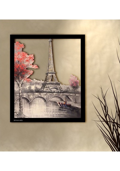 Kişiye Özel Eiffel Tower Temalı 3D Ahşap Tablo-3