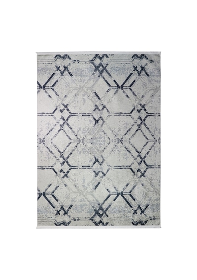 Mariesse Home Modern Desenli Dekoratif Saçaklı Oturma Odası Ve Salon Halısı Gri