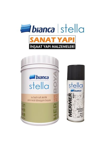Stella Set Boya Beyaz + Siyah Mermer Efekti Diğer