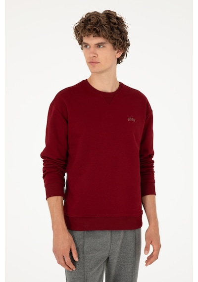 U.S. Polo Assn. Erkek Bordo Basic Sweatshirt 50295148-VR014