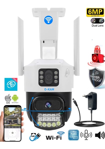 O-kam 6015 Dual Lens Wifi Uzaktan İzleme Sesli Akıllı Kamera