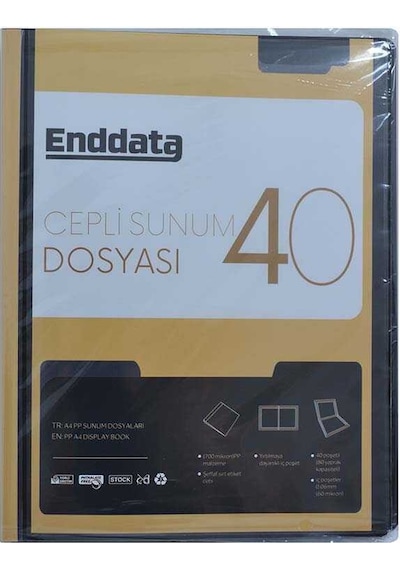 Enddata Ön Cepli Sunum Dosyası 40'lı Siyah 1240-3