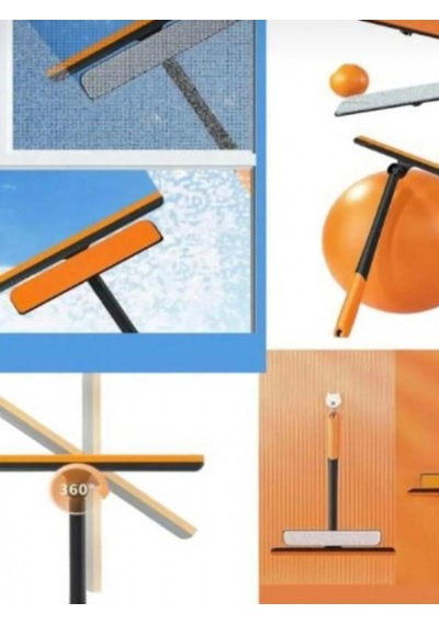 360 Pencere Temizleyici 3 Lü Set Mop Ve Çekpas Pratik Ve Hızlı Cam Temizleme Aracı